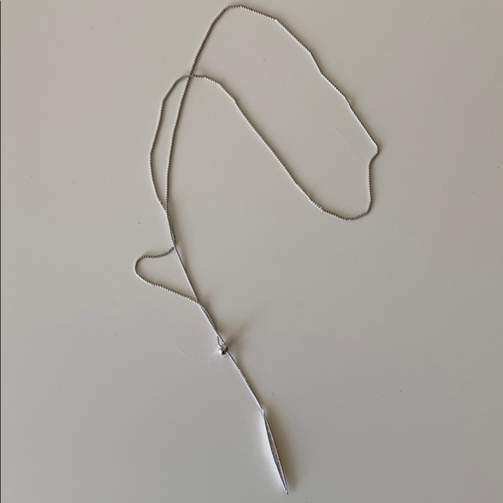 Nadri adjustable silver pendant necklace